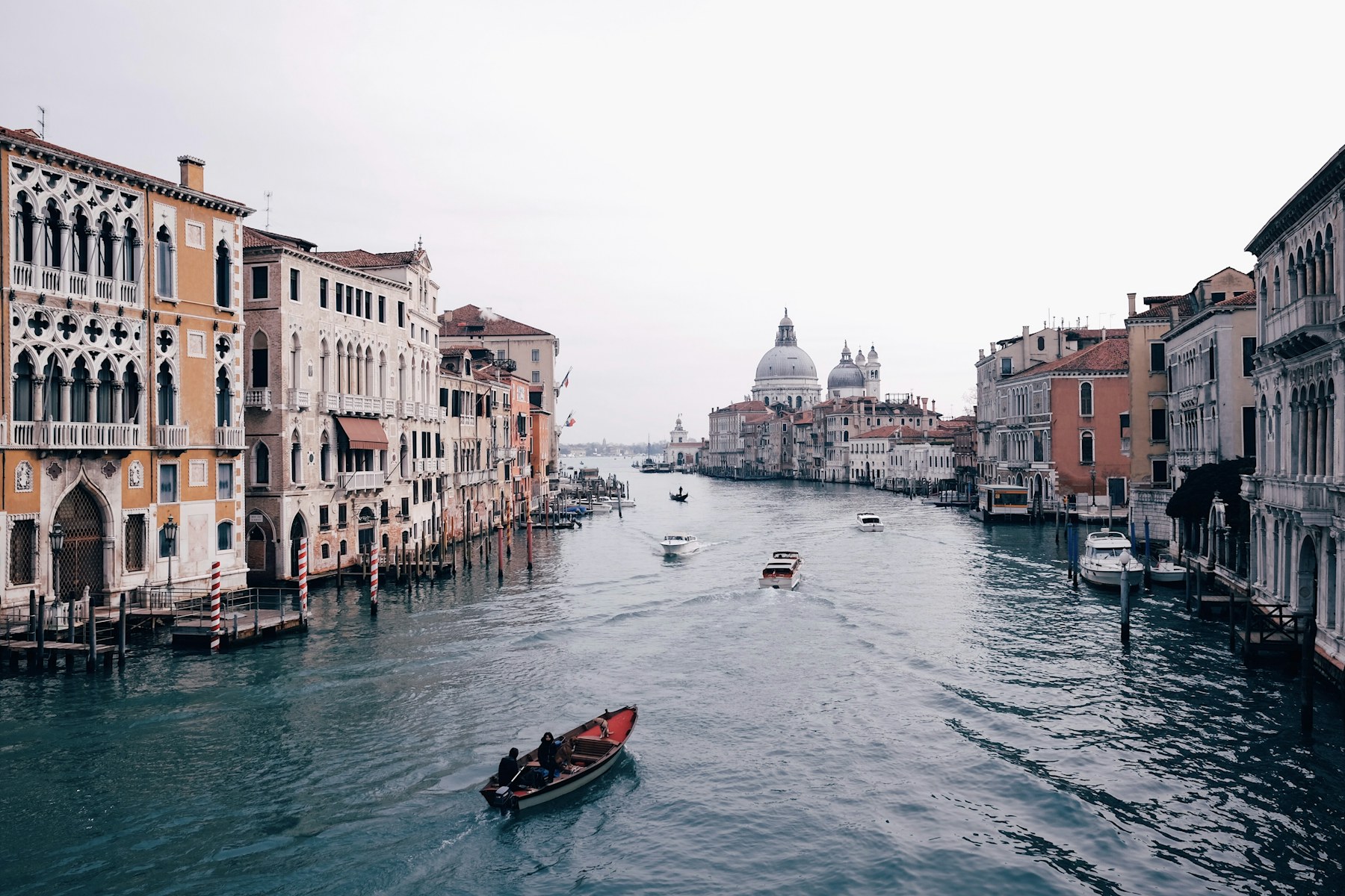 The Grand Canal in Venice lined with historic palaces